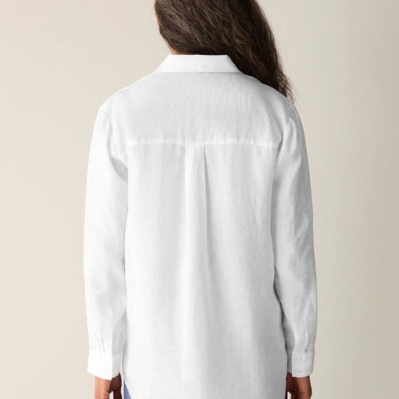 Eileen Fisher White Button-Up Shirt off white size L, Organic Cotton - Picture 2 of 6
